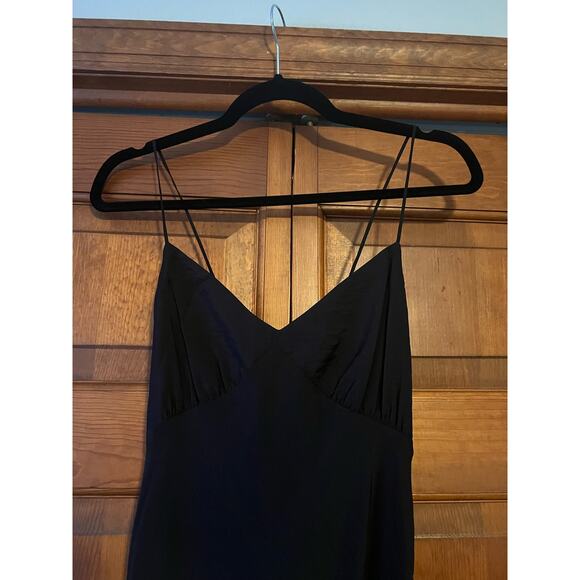 NWT Madewell Women's The Layton Midi Slip Dress Black Sleeveless V-Neck Size 0 - Picture 7 of 13
